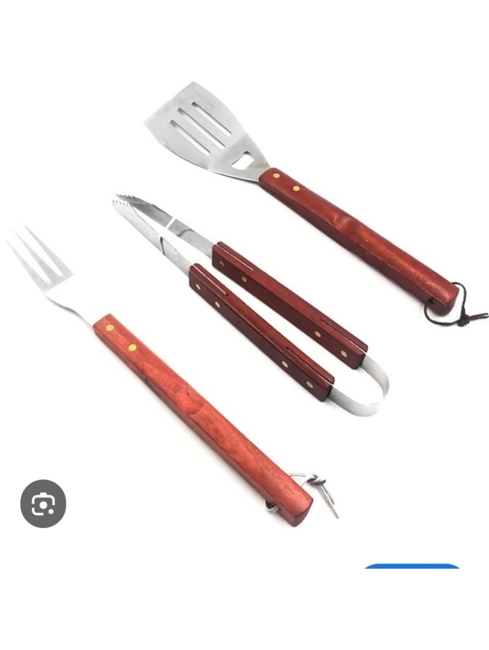 Grilling BBQ Tool Set With Wooden Handles NEW Spatula Fork Tongs BackyardvBBQ
